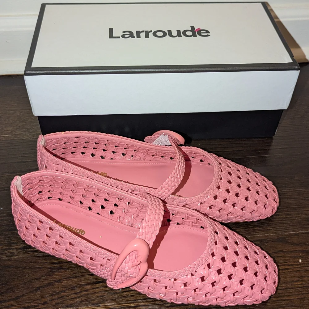 Larroude Pink Woven Flats - Picture 1 of 7